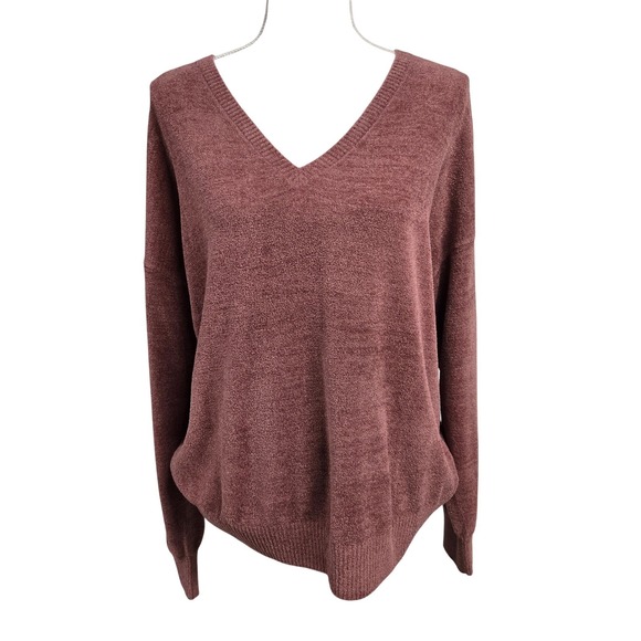 Barefoot Dreams Sweaters - Barefoot Dreams CozyChic Ultra Lite V-Neck Pullover Sweater SOFT Mauve Size  L/P